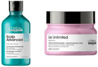 L'Oréal Paris Scalp Advanced Anti-Dandruff Dermo-Clarifier Shampoo & Liss Unlimited Hair Mask | Grocsy