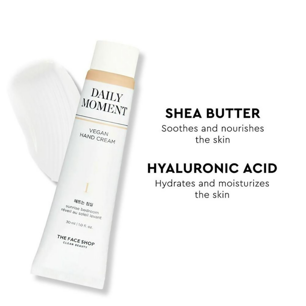 The Face Shop Non-Greasy Vegan Hand Cream - Sunrise Bedroom With Hyaluronic Acid | Grocsy
