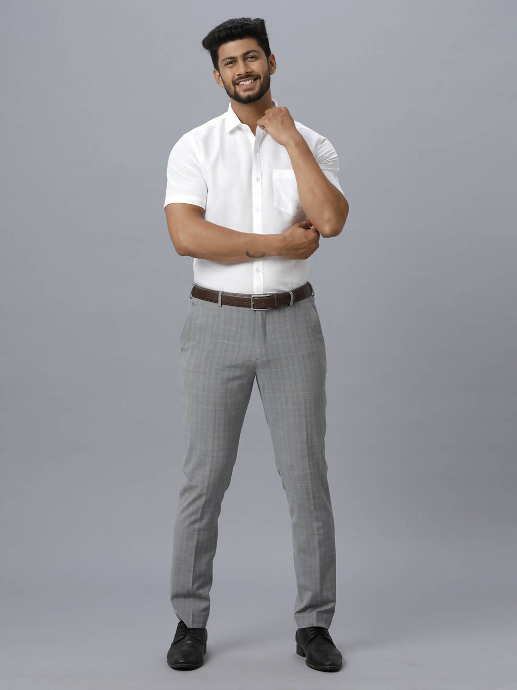 Ramraj Cotton Mens Half Sleeve Formal 100 % Cotton White Shirt | Grocsy