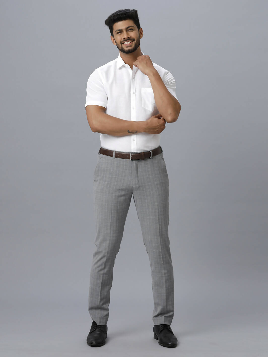Ramraj Cotton Mens Half Sleeve Formal 100 % Cotton White Shirt | Grocsy
