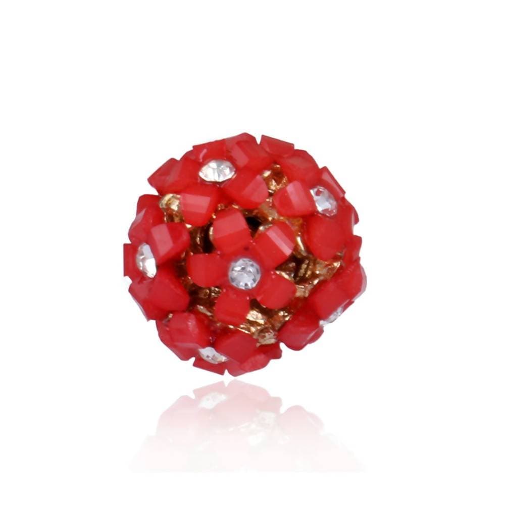 Trendoo Jewelry Gold-Polished Stylish Fancy Party Wear Red Studs | Grocsy