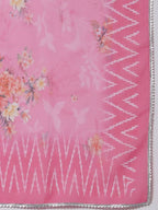 Myshka Pink Color Cotton Blend Printed Anarkali Kurta With Dupatta | Grocsy