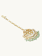 Nuyug 22K Gold-Plated Crystal & Pearl Studded Matha Patti | Grocsy