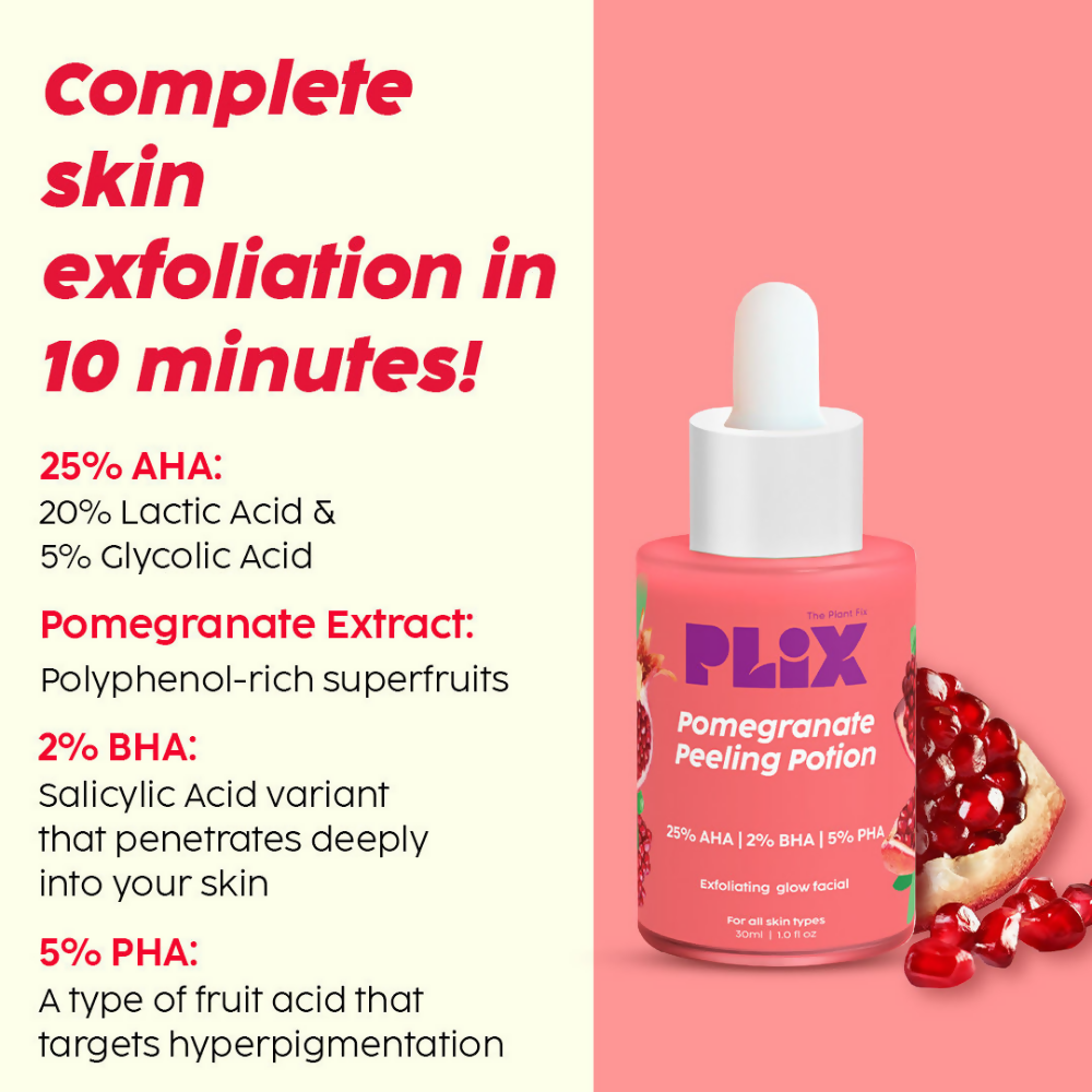 PLIX The Plant Fix Pomegranate Plump Lips, Puddin Mask & Scrub With Peeling Potion | Grocsy