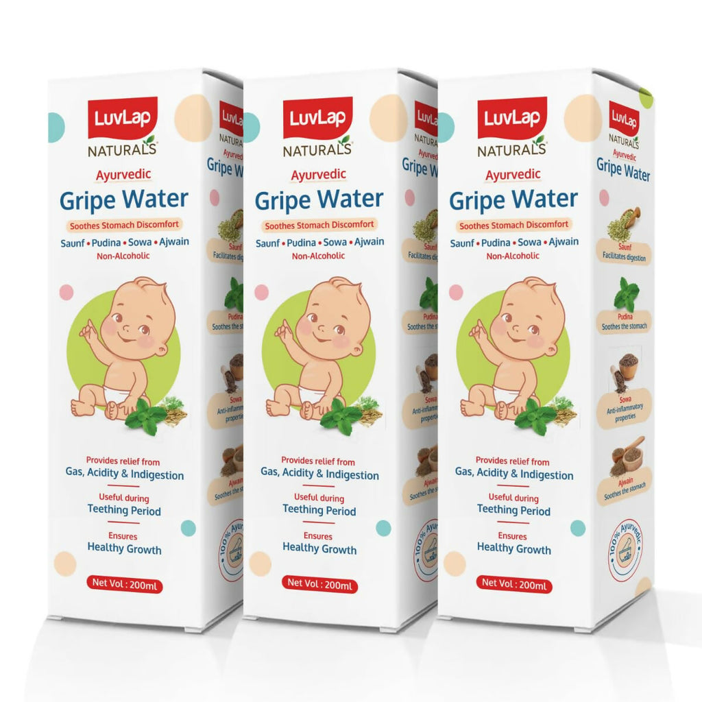 LuvLap Naturals 100% Ayurvedic Gripe Water with Saunf, Pudina, Sowa & Ajwain | Grocsy