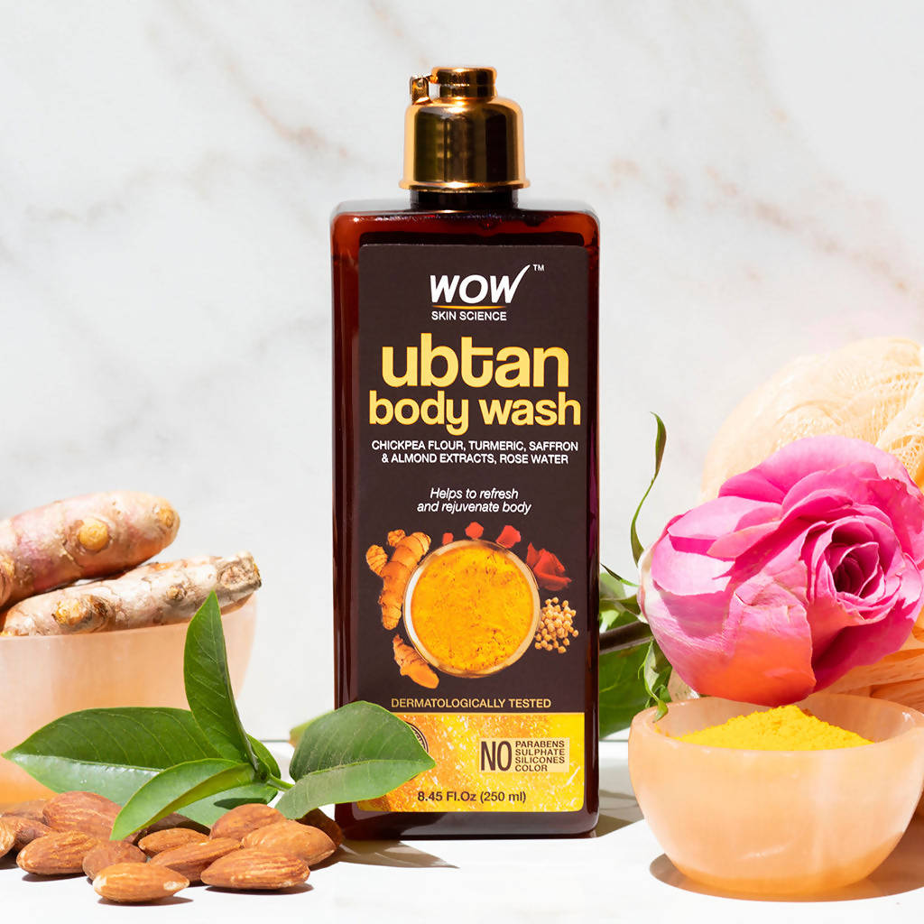 WOW Skin Science Ubtan & Ceramide Body Wash For Revives Dull Skin, Exfoliates and Softens | Grocsy