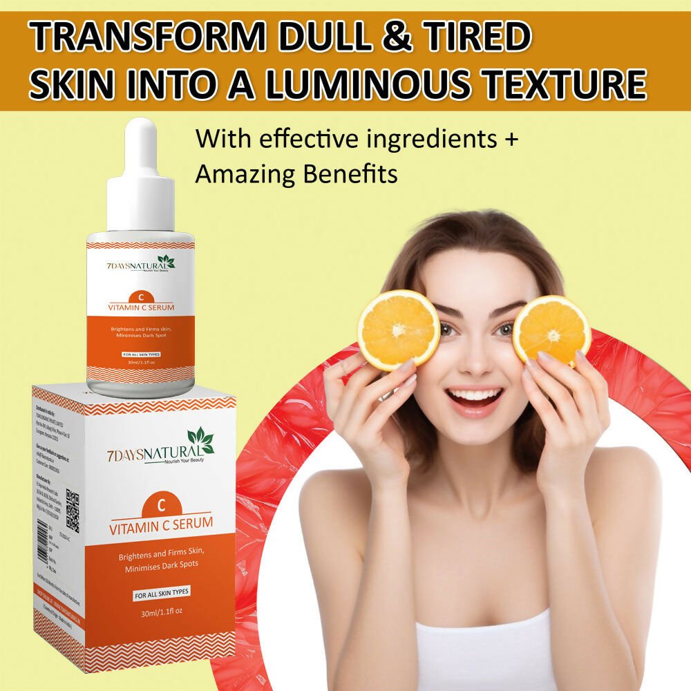 7 Days Vitamin C-Advance Radiance Booster Skin Brightening Face Glowing Serum | Grocsy