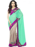 Vamika Karishma Kapoor Cyan & Cream Designer saree | Grocsy