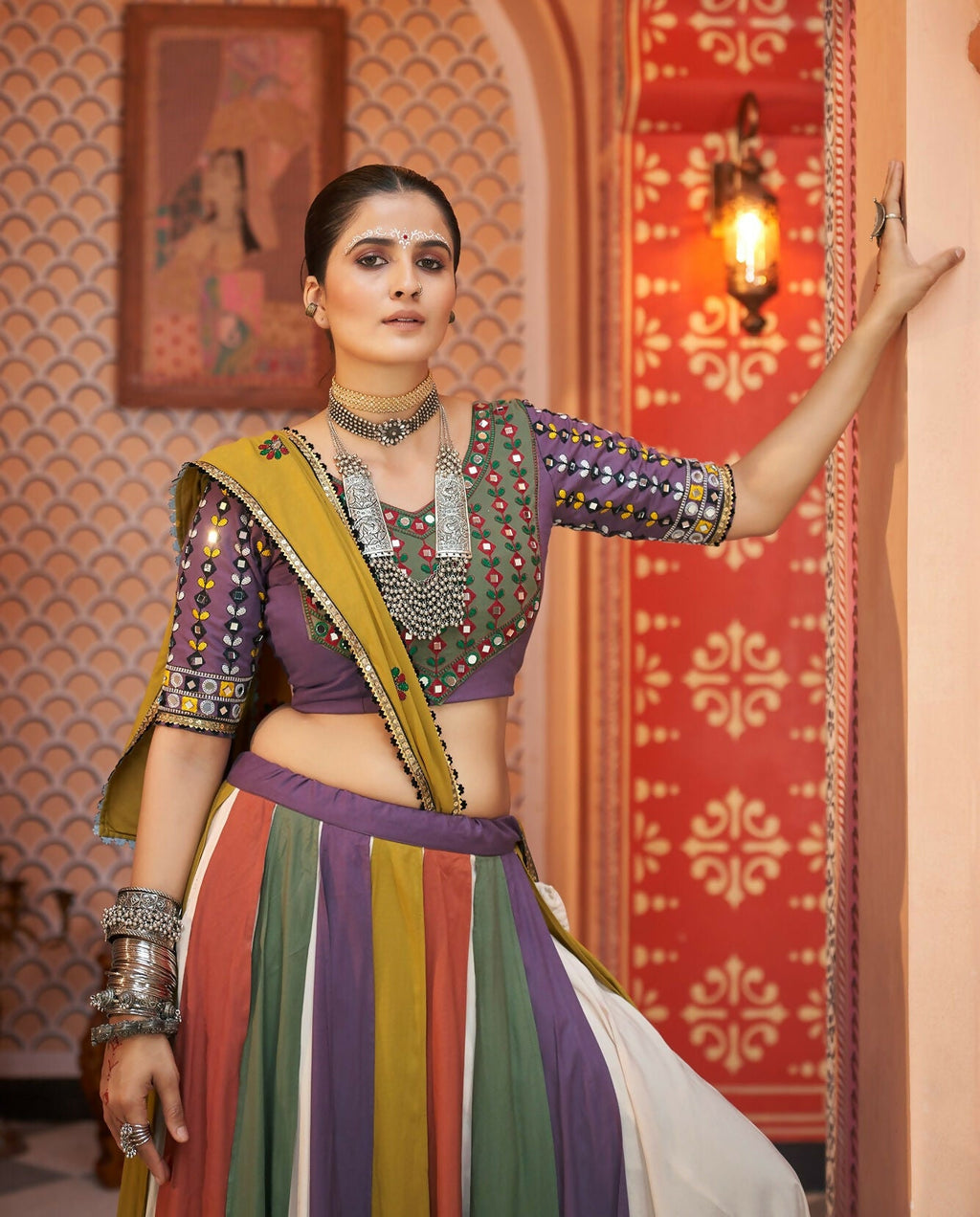 AI Fashion Multi Color Viscose Rayon Designer Navratri Lehenga Choli Collection | Grocsy
