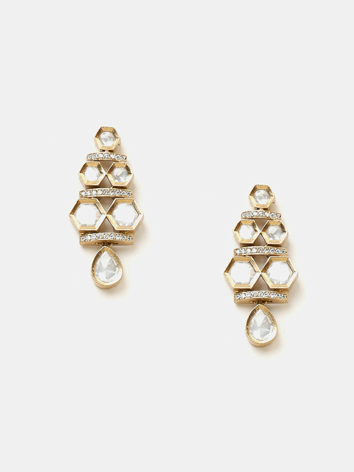 Ruby Raang 3-Layered Neck Piece With Earrings | Grocsy