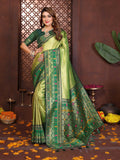 Aastha Fashion Pista Tissue Silk Weaving Saree | Grocsy