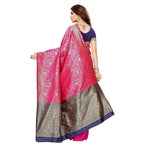 Vamika Banarasi Jaquard Pink Weaving Saree (BANARASI 01) | Grocsy