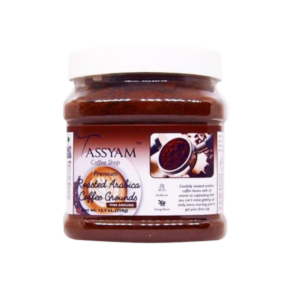 Tassyam Organics Roasted Arabica Coffee Grounds Jar | Grocsy