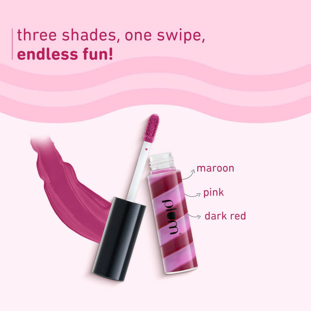 Plum Soft Swirl Lip Gloss 3 Shades In 1 & 124 Berry Overload | Grocsy