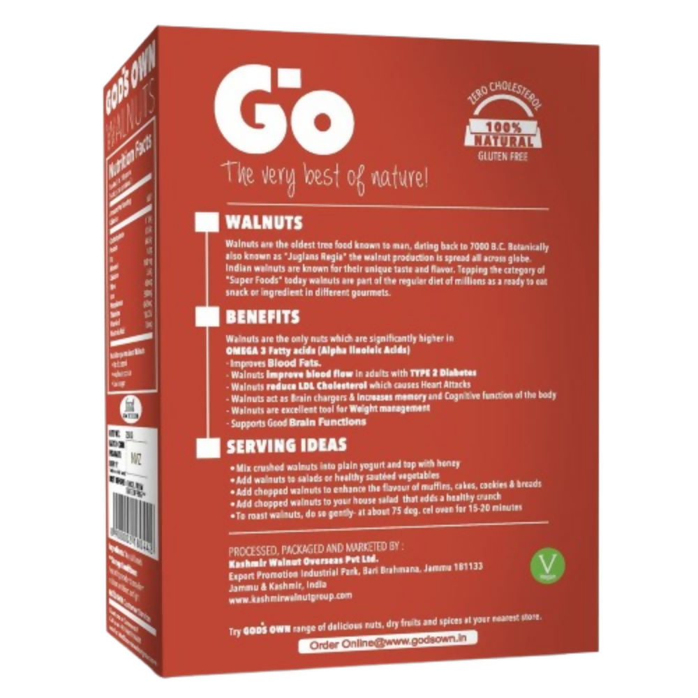 Go Organic Walnuts Kernels Extra Light/Quarters | Grocsy