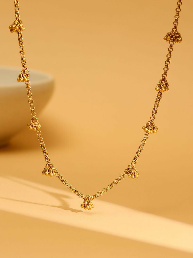Brass Antique Polish Necklace - Ruby Raang | Grocsy