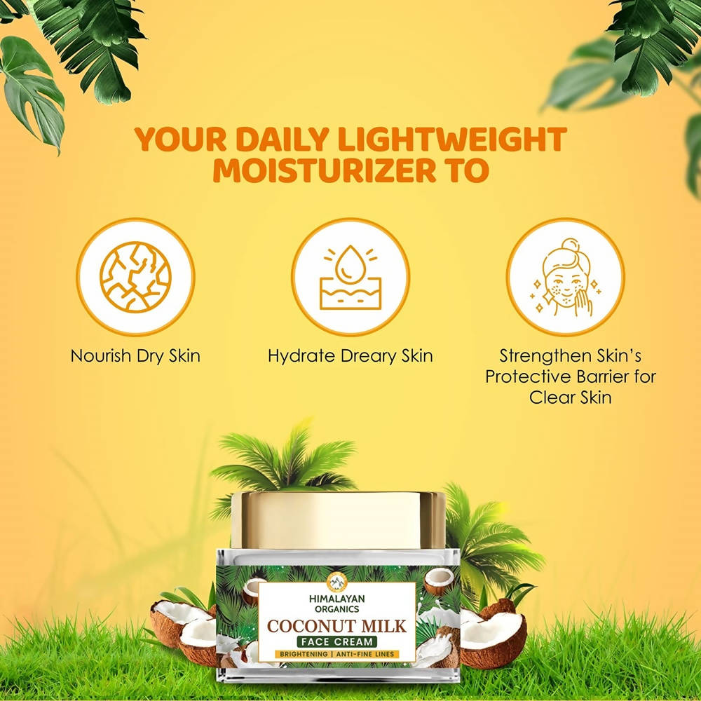 Himalayan Organics Coconut Milk Brightening And Anti-Fine Lines Face Cream | Grocsy