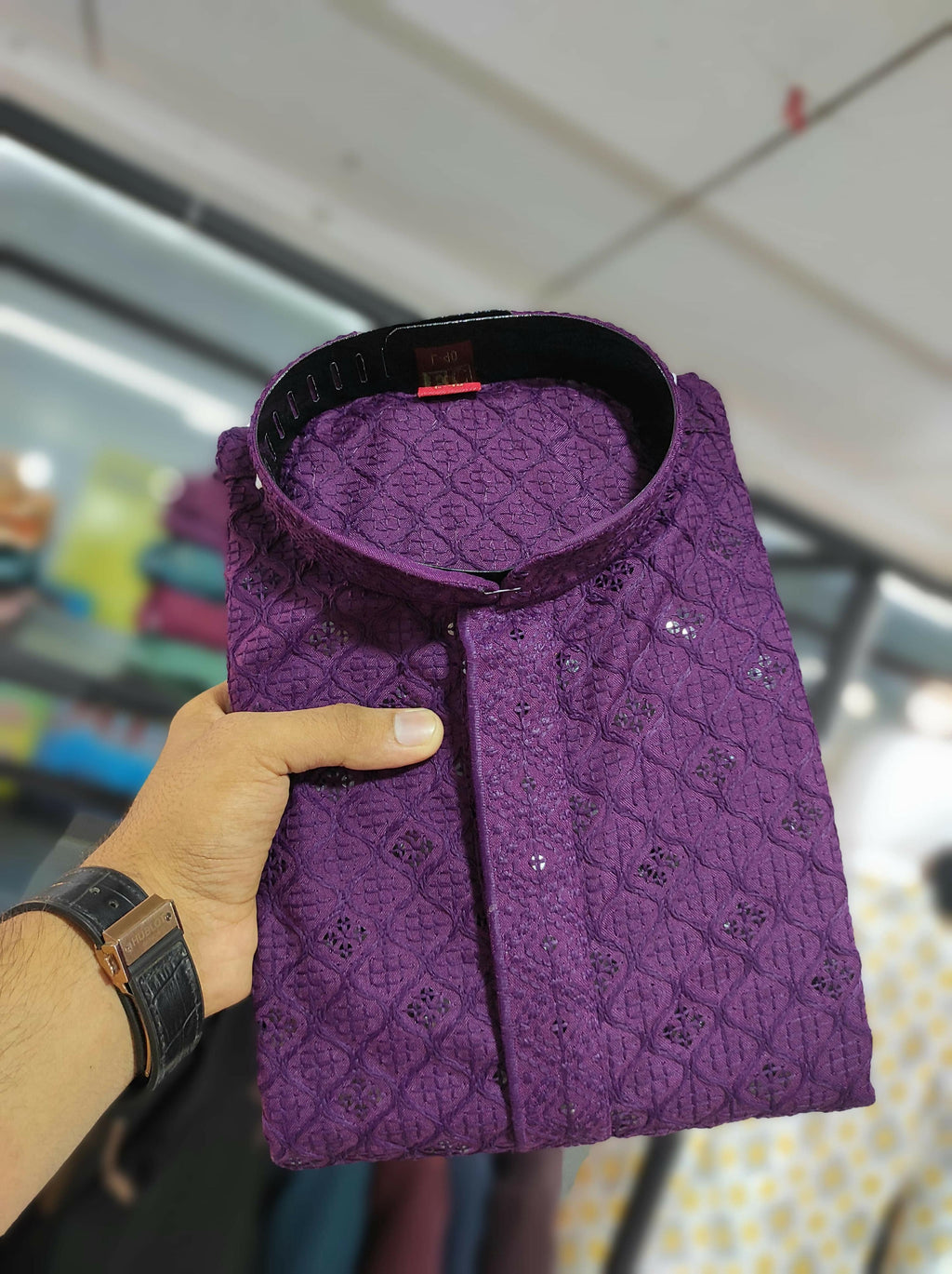 Anaita Lavender Embroidered Rayon Straight Kurta | Grocsy