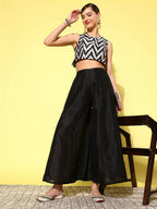 Ahalyaa Women's Traditional wear Co-ords - Black | Grocsy