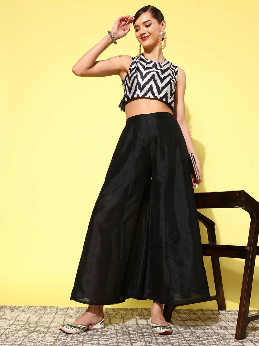 Ahalyaa Women's Traditional wear Co-ords - Black | Grocsy