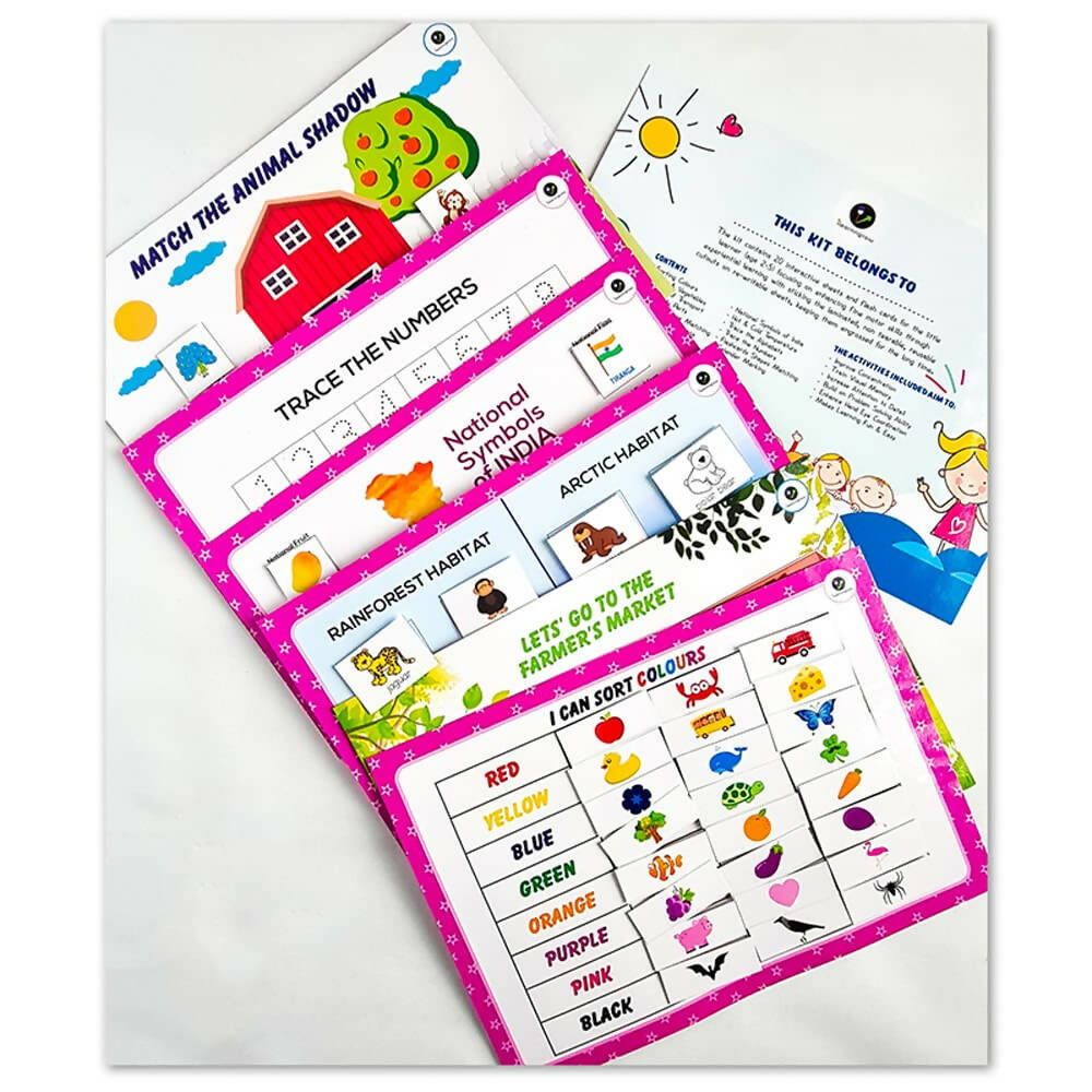 iLearnngrow Comprehensive English Kit - Activity Book for Kids to Learn English with 20 Interactive Worksheets for Age 2 - 6 years | Grocsy