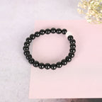 NVR Men & Women White & Black Marbel Crystal Elasticated Bracelet | Grocsy