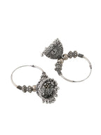 NVR Women Silver-Plated Contemporary Jhumkas Earrings | Grocsy