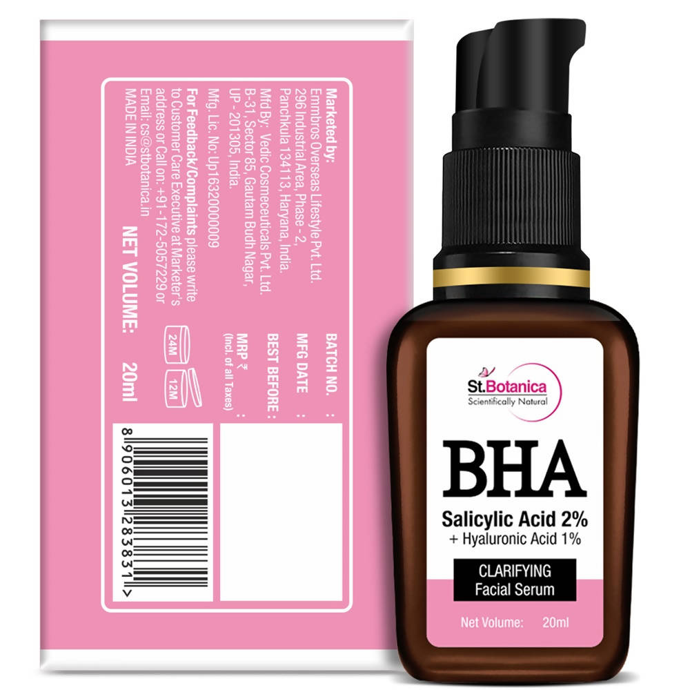 St.Botanica BHA Salicylic Acid 2% + Hyaluronic Acid 1% Clarifying Facial Serum | Grocsy