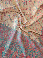 Teeya Creation New Latest Trendy Wedding Wear Pashmina Silk Saree-Cream | Grocsy