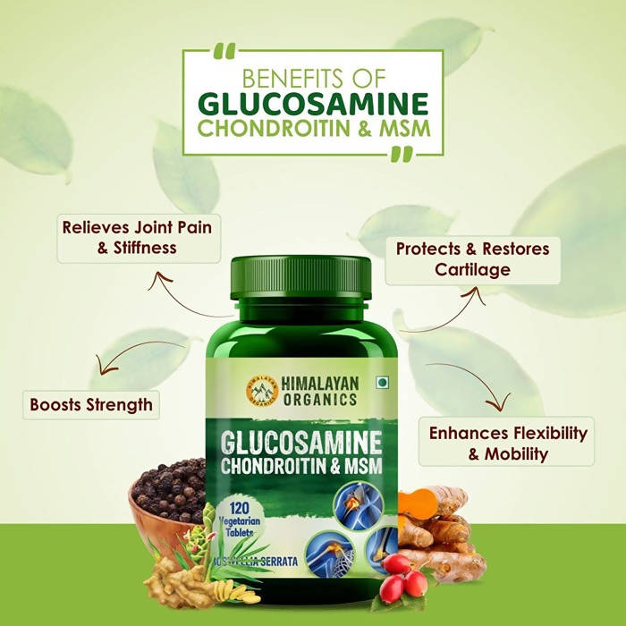 Himalayan Organics Glucosamine Chondroitin & MSM Vegetarian Tablets | Grocsy