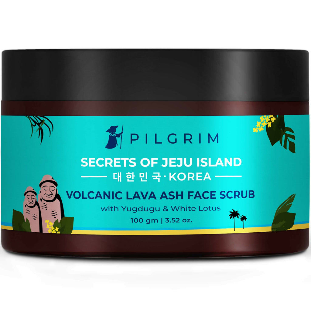 Pilgrim Face Scrub with Yugdugu & White Lotus, For Glowing Skin & Blackhead Removal, Dry, Oily Combination Skin | Grocsy