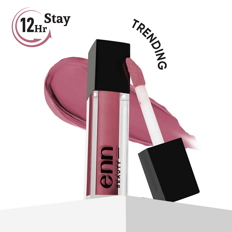 Enn Long-Lasting Liquid Lipstick With Ghee - Full Coverage & Transferproof - Pink Velvet | Grocsy