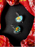 Joban Fashion Women Sky Blue Hand Painted Monalisa Stone Earring | Grocsy