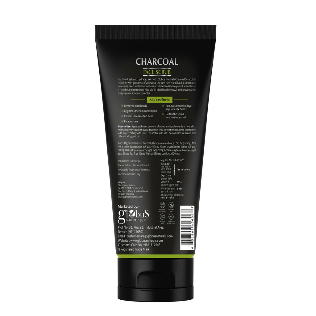 Globus Naturals Charcoal Scrub | Grocsy