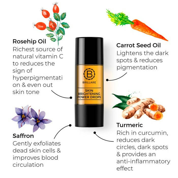 Brillare Skin Brightening Power Drops Natural Face Serum | Grocsy
