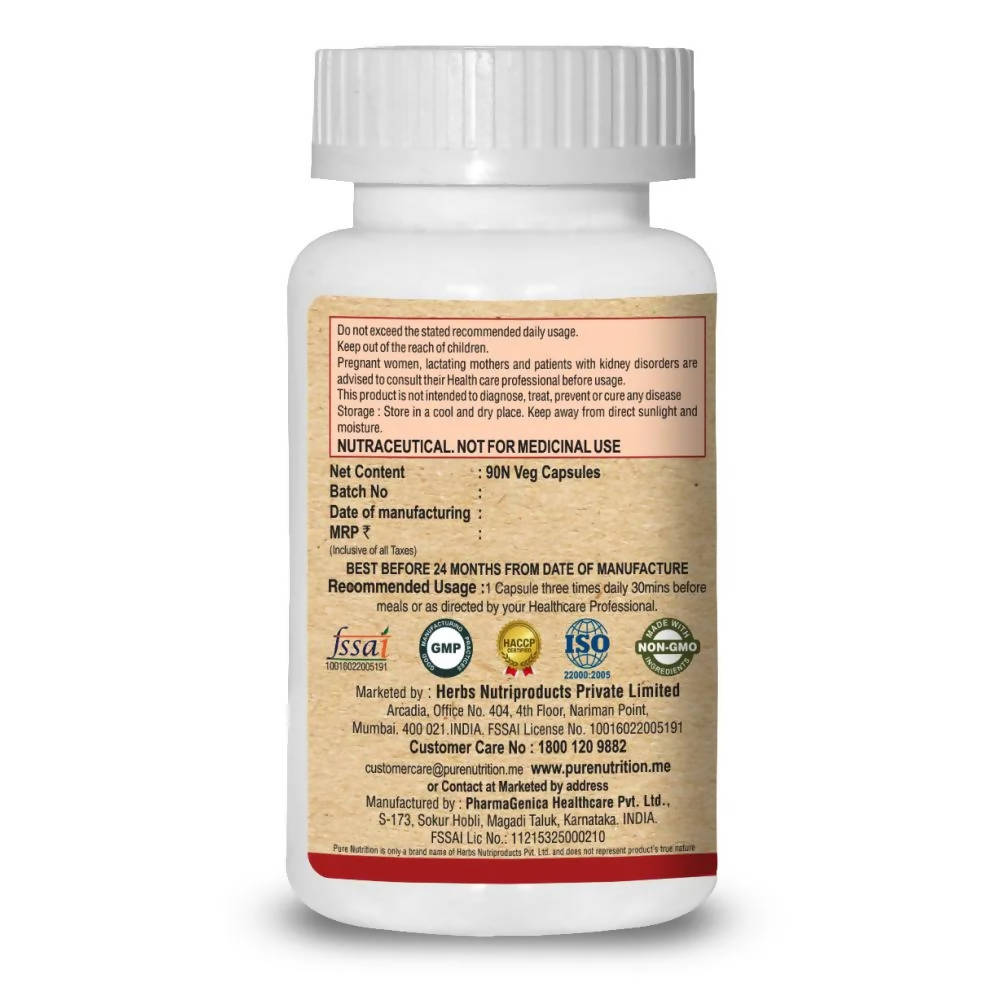 Pure Nutrition Apple Cider Vinegar with Wheat Grass & Spirulina Veg Capsules | Grocsy
