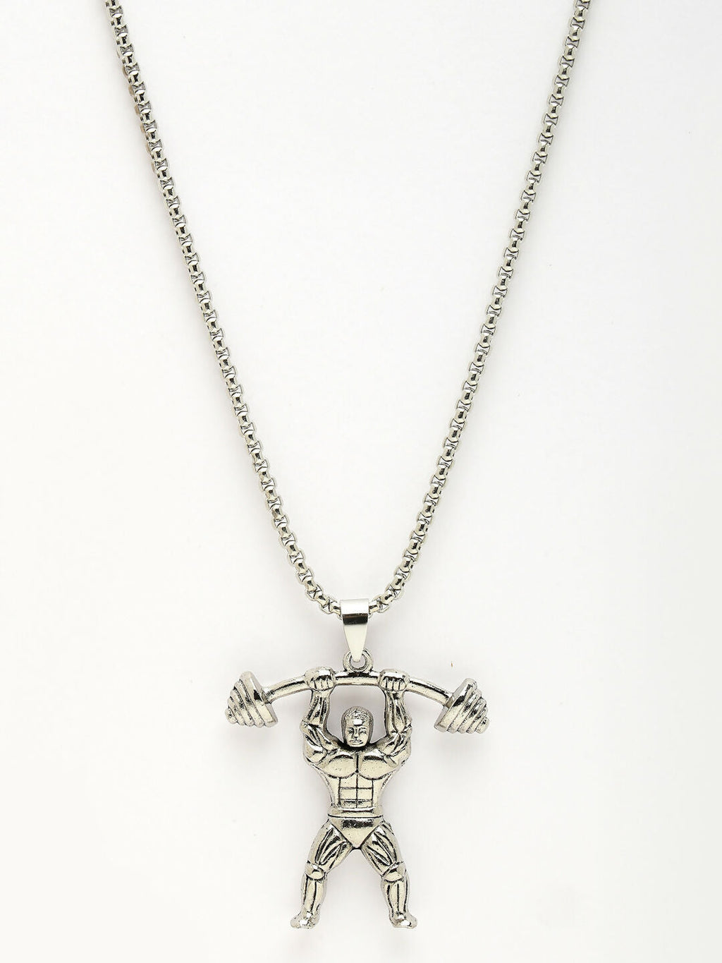 NVR Men's Silver-Plated Stainless Steel Hanuman Pendant with Chain | Grocsy