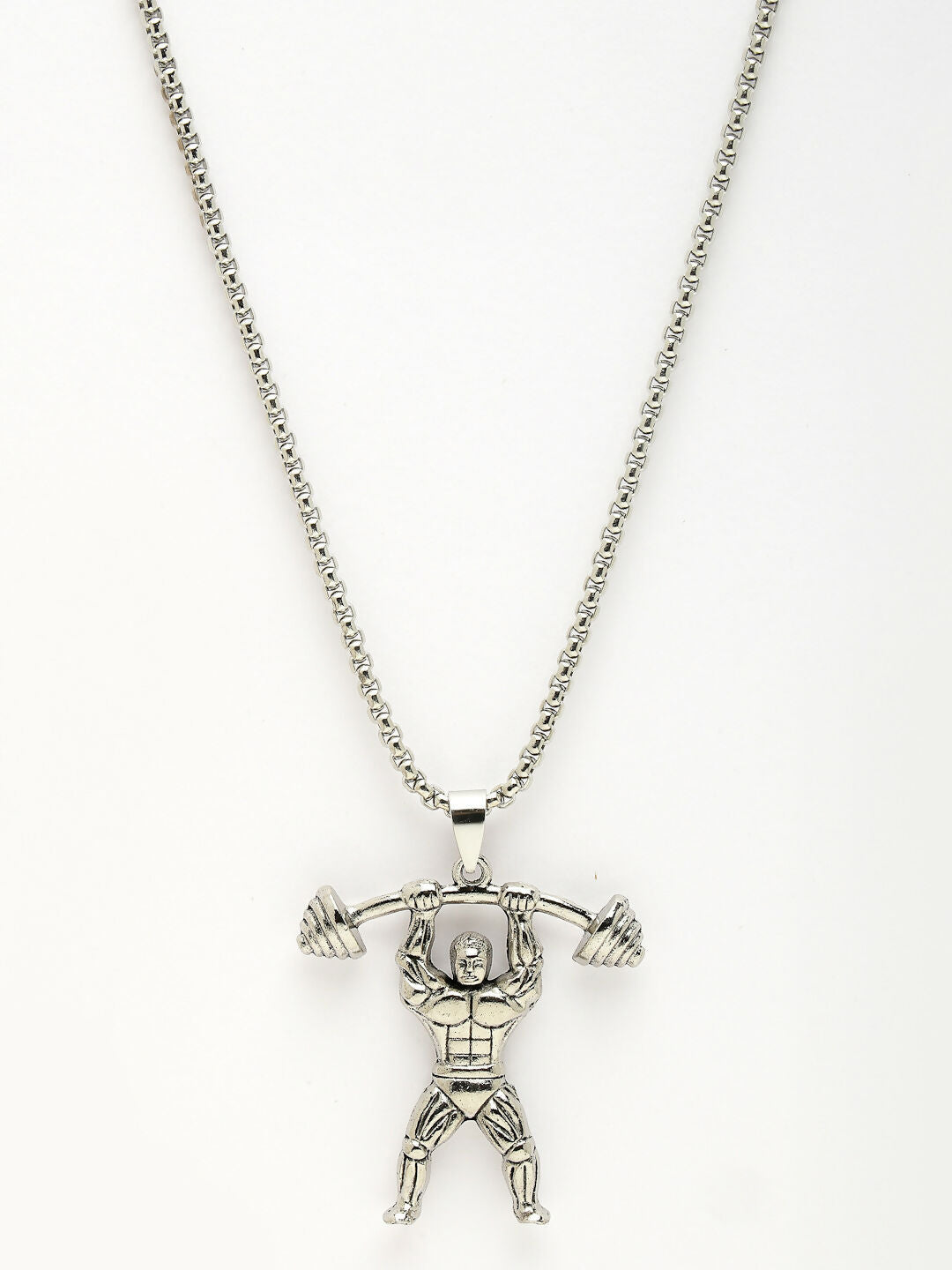 NVR Men's Silver-Plated Stainless Steel Hanuman Pendant with Chain | Grocsy