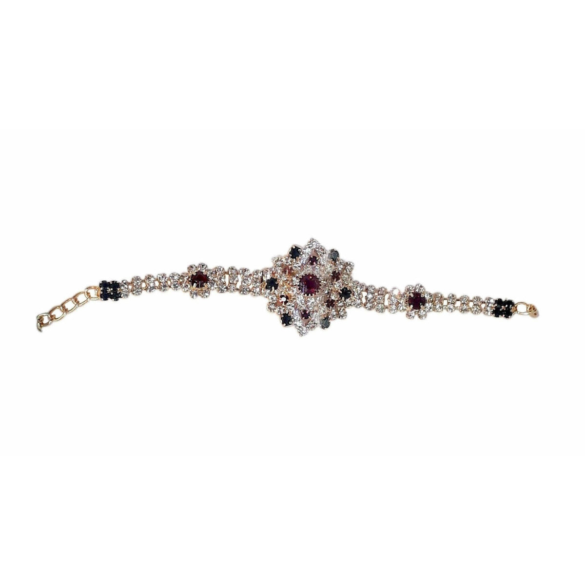 Rounded Colorful Stones Chain Rakhi | Grocsy