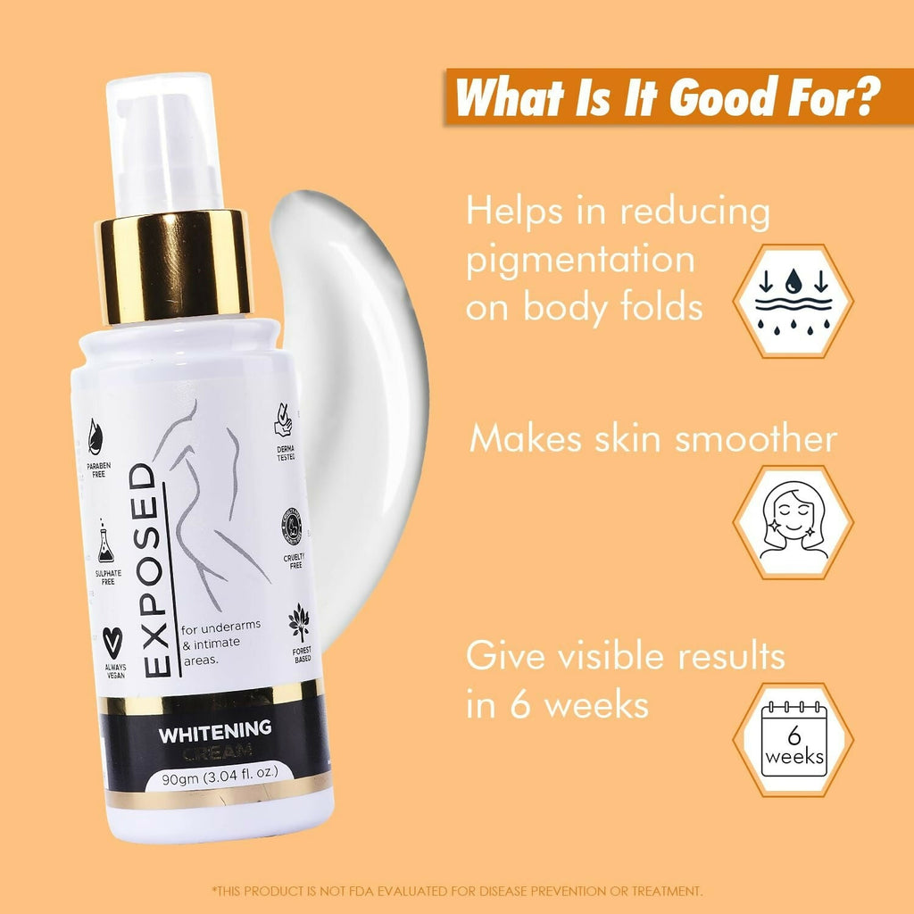 Exposed Whitening Cream For Intimate Areas Dark Underarms Elbows, Neck | Grocsy