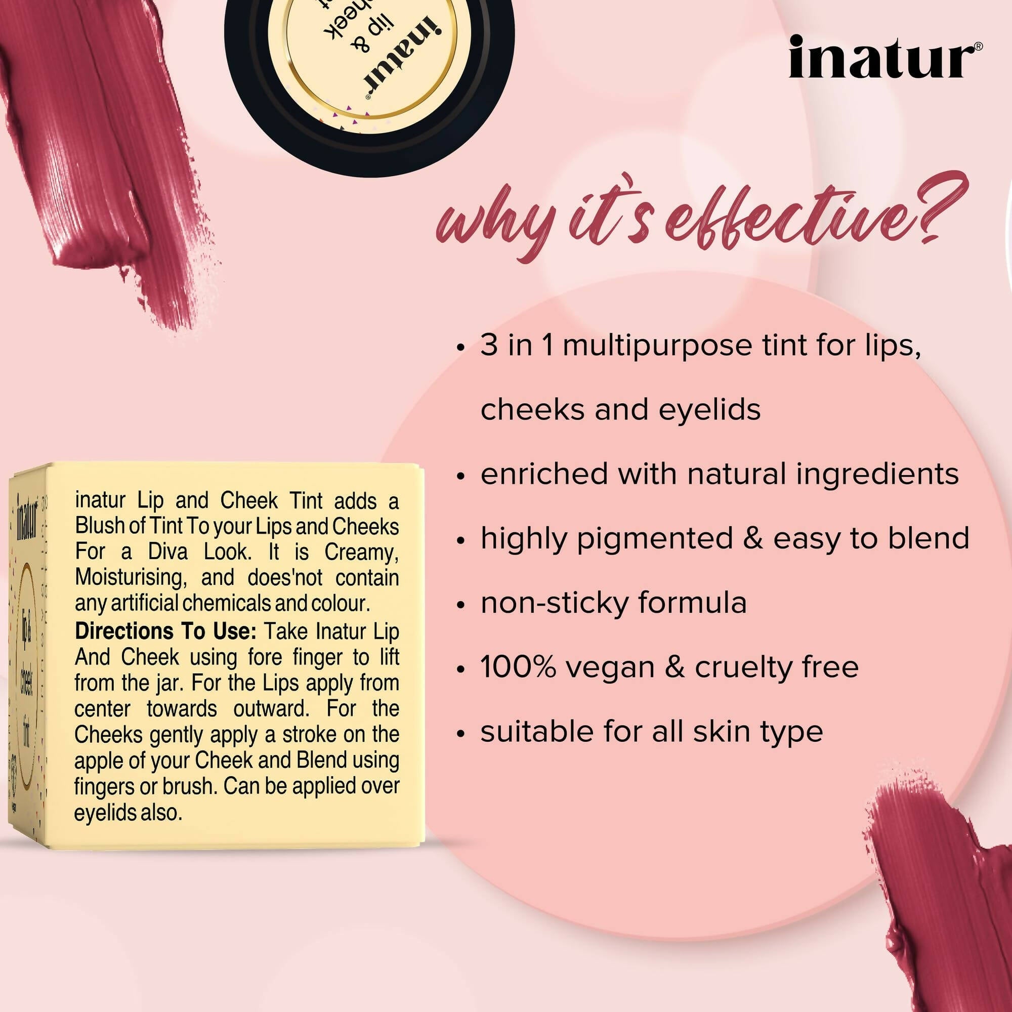 Inatur Lip and Cheek Tint Coral | Grocsy
