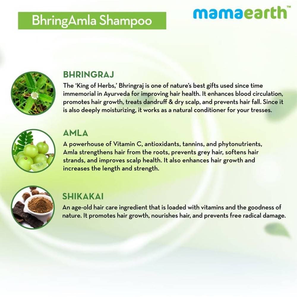 Mamaearth BhringAmla Shampoo For Intense Hair Treatment | Grocsy