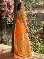 Shree Shyam Fashion Yellow Soft Silk Saree | Grocsy