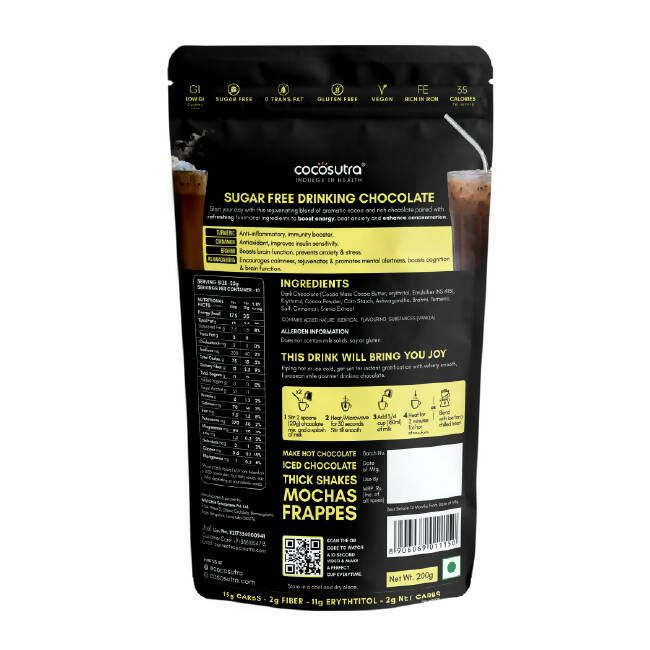 Cocosutra Lite - Focus - Sugar Free Drinking Chocolate Mix | Grocsy