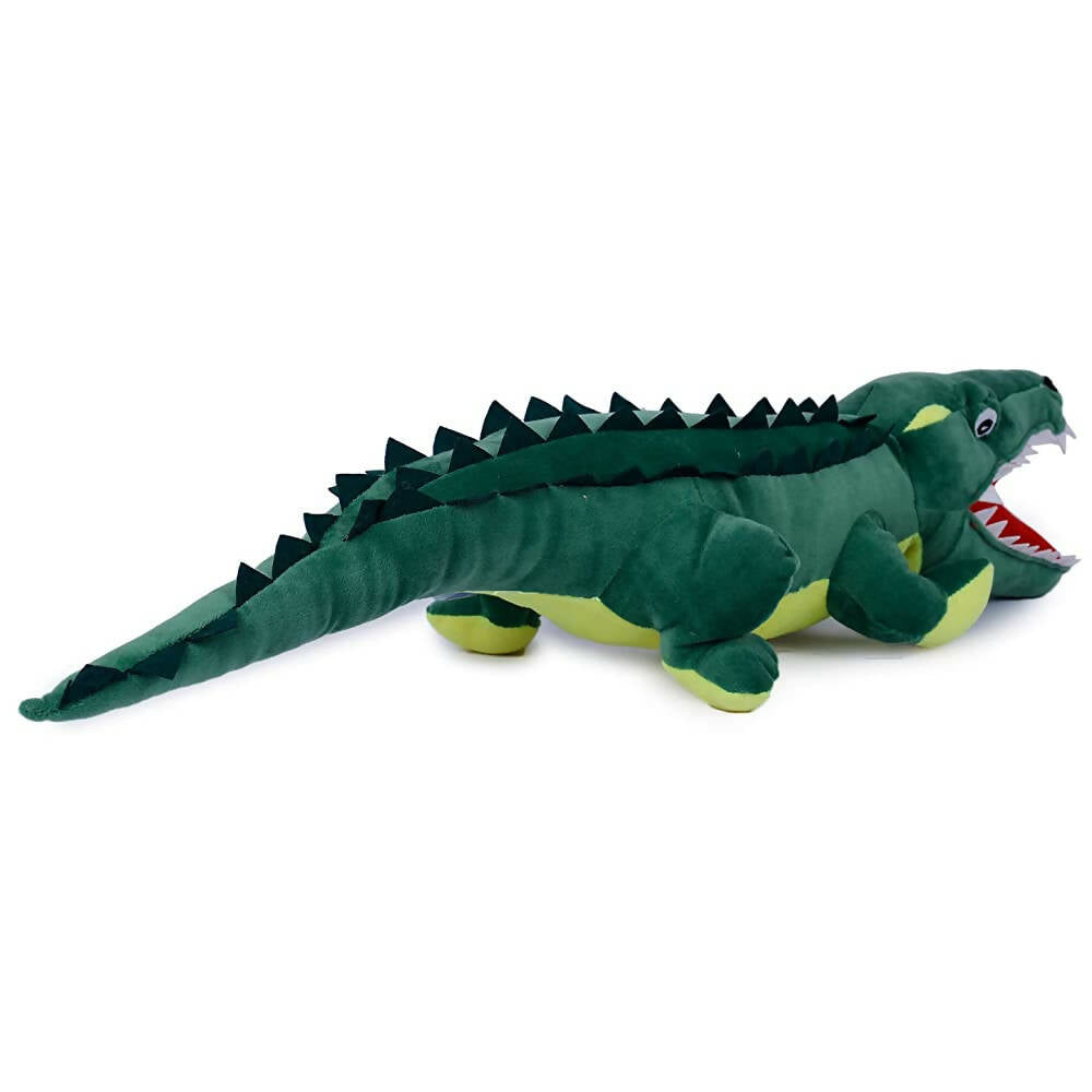 Webby Soft Crocodile with Open Mouth Stuffed Animal Plush Green Toy - 72 cm | Grocsy