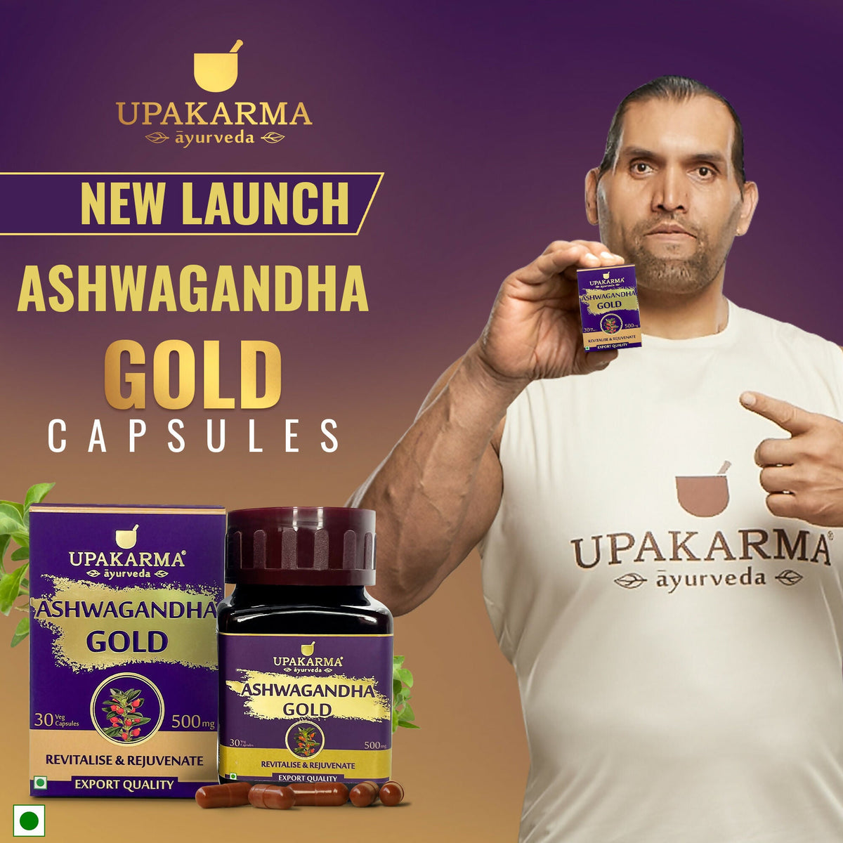 Upakarma Ayurveda Ashwagandha Gold Capsules | Grocsy