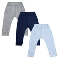 Cuddle Care Comfort Jogger Pants for Kids Pack of 3- Dark Blue, Light Blue & Grey | Grocsy
