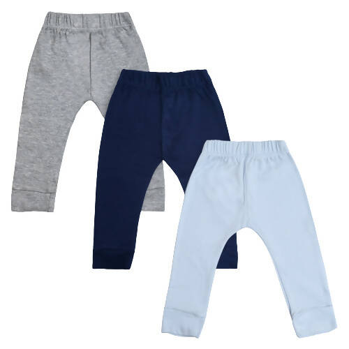 Cuddle Care Comfort Jogger Pants for Kids Pack of 3- Dark Blue, Light Blue & Grey | Grocsy