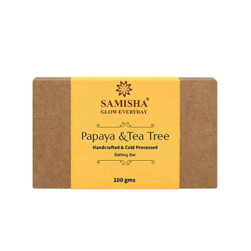 Samisha Organic Papaya & Tea Tree Skin Lightening Bathing Bar | Grocsy
