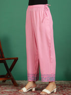 Sangria Embroidered Kurta & Trouser With Dupatta | Grocsy